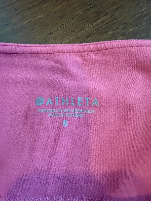 Athleta High-Waist Cropped Leggings in Pink Small - C37-083 - Image 2