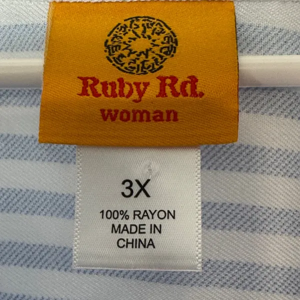 Ruby Rd. Blue and White Striped Tunic Size 3X - Image 2