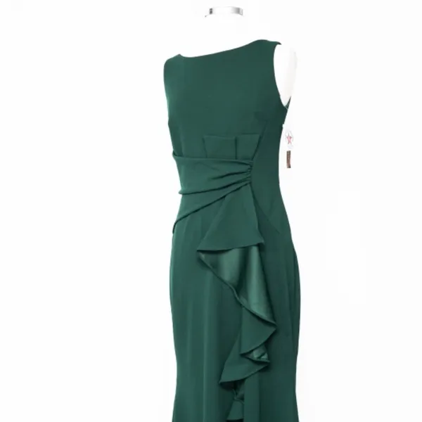 Betsy & Adam. Christine Scuba Crepe Ruffled‎ Bow Gown. - Image 11