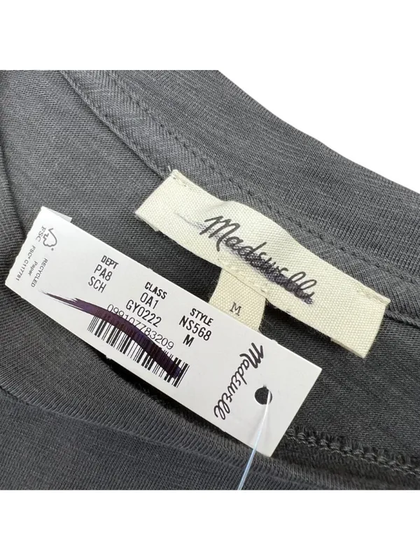 Madewell Womens Gray Cotton Short Sleeve T-Shirt Size Medium NWT - Image 6