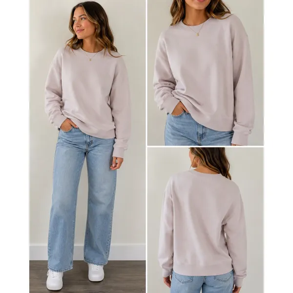 Abercrombie & Fitch Soft‎ A&F Collection Crewneck Sweatshirt Taupe XL - Image 2