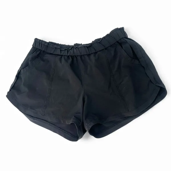 athleta S Mid Rise 3" Run Short lightweight elastic Active wear black 3" inseam - Image 2