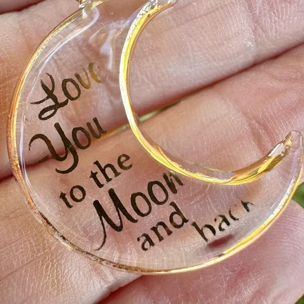 "Love You to the Moon and back” moon pendant necklace - Image 6