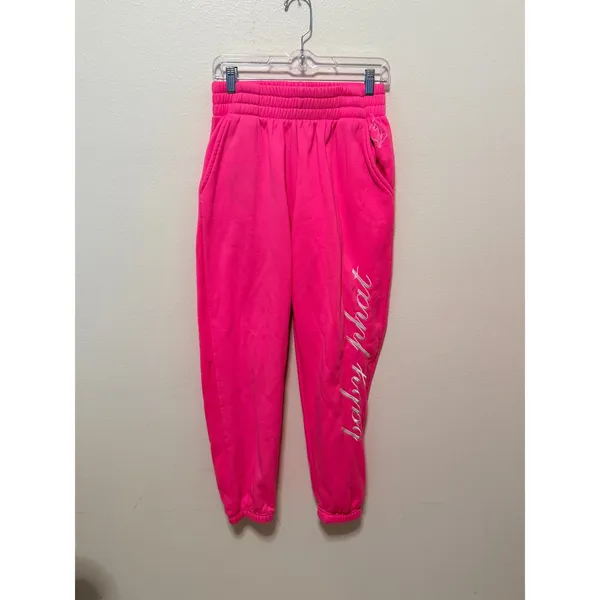 Baby Phat Joggers Sz M Hot Pink Logo Y2K Streetwear Vintage Sweatpants - Image 7