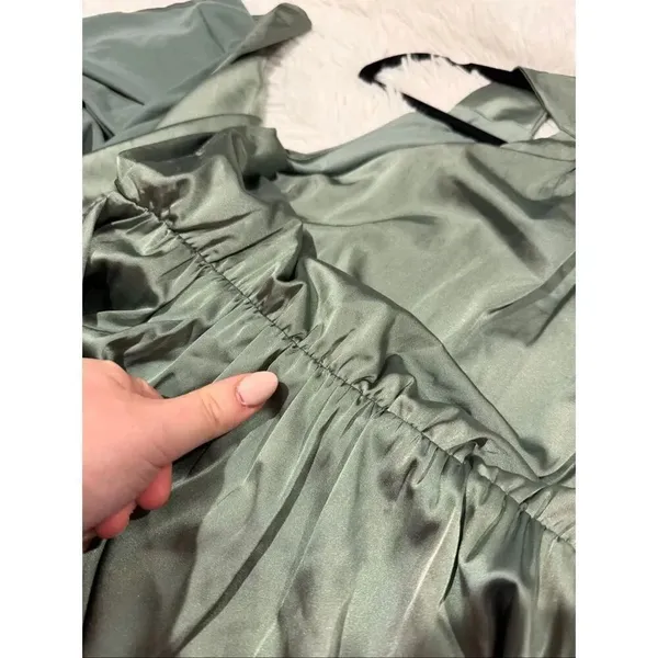 Baltic Born Roma Satin Maxi Dress in Eucalpytus Green Medium - Image 10