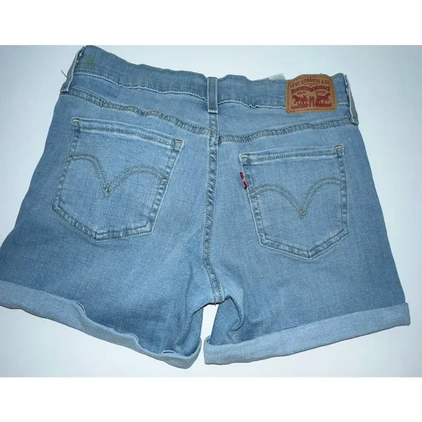 Levis Light‎ Wash Cuffed Jean Shorts Size 27 - Image 3