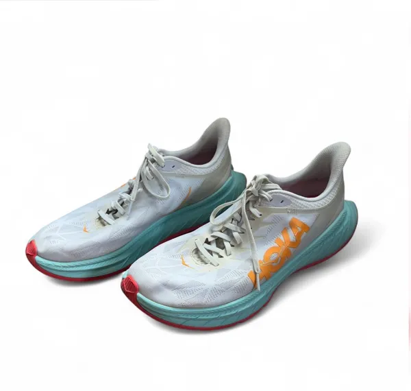 HOKA One One Carbon X 2 Men’s 12.5D Running Shoes White Orange Carbon Plate Road - Image 3