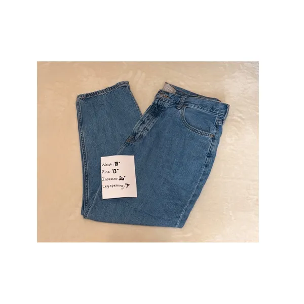 Everlane The Summer Slouch Jean Organic Cotton Blue High Rise Straight Leg 31 - Image 6