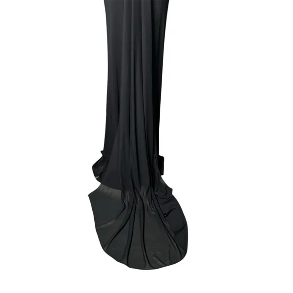 Vintage Cache Illusion Neckline Floral Beaded Mesh Waist Full Length Gown - Image 4
