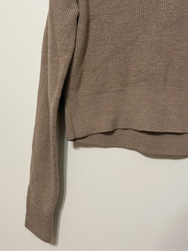 Lululemon Collared Merino Wool-Blend Sweater Medium Heathered Beech Wood - Image 4