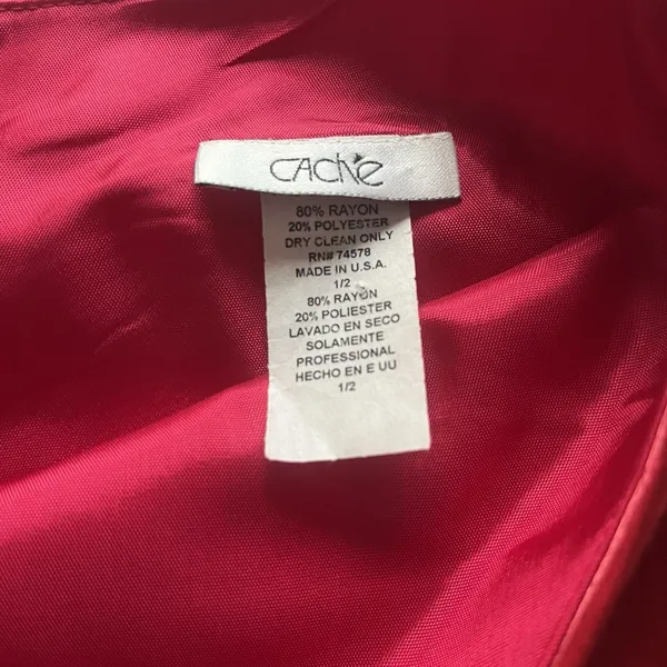Vintage Cache Red Satin Maxi Skirt Size XS Bias Cut 90s CBK Minimalist Long Slip - Image 3