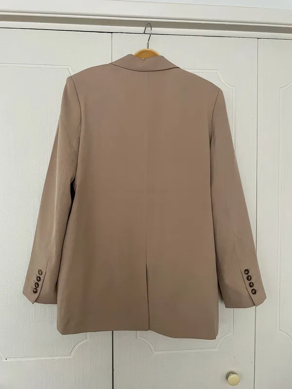 NA-KD Classic Oversized Blazer Beige - Image 6
