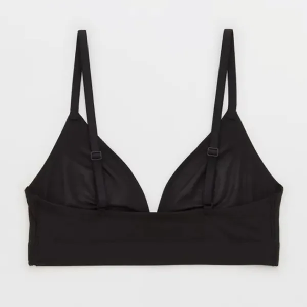 NWT AERIE Smoothez Mesh Triangle Black Bralette size Small - Image 2