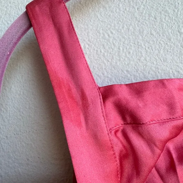 Vintage Silk Cowl Drape Neck Camisole Y2K Tank Pink Office Wear Size 6 Small - Image 5