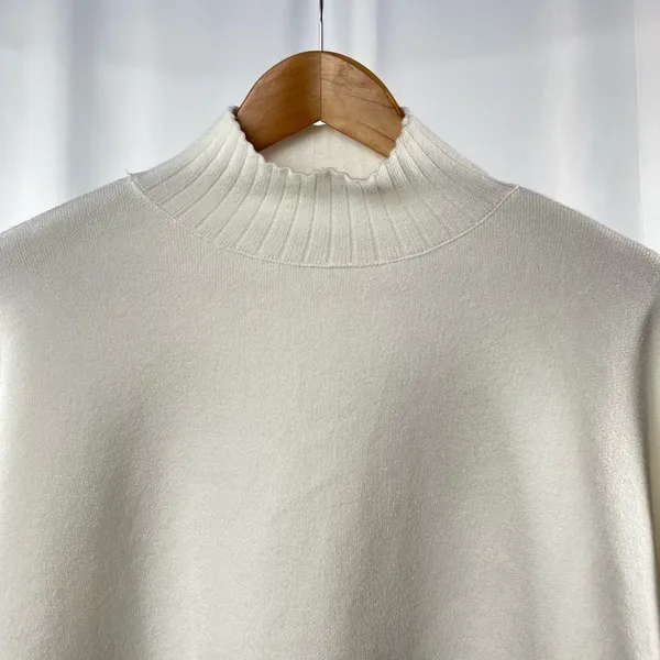 Zara Soft High‎ Neck Sweater in Ivory Size Small - Image 9
