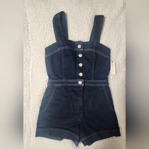 NWT Anthropologie Complete The LookThe Portside Button-Front Romper by Maeve 8 - Image 5