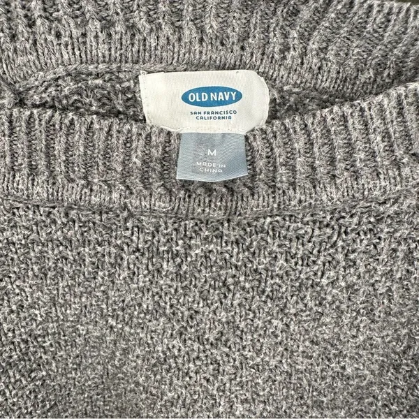 Old Navy Dark Gray Heathered Cozy Shaker-Stitch Pullover Sweater - Image 6