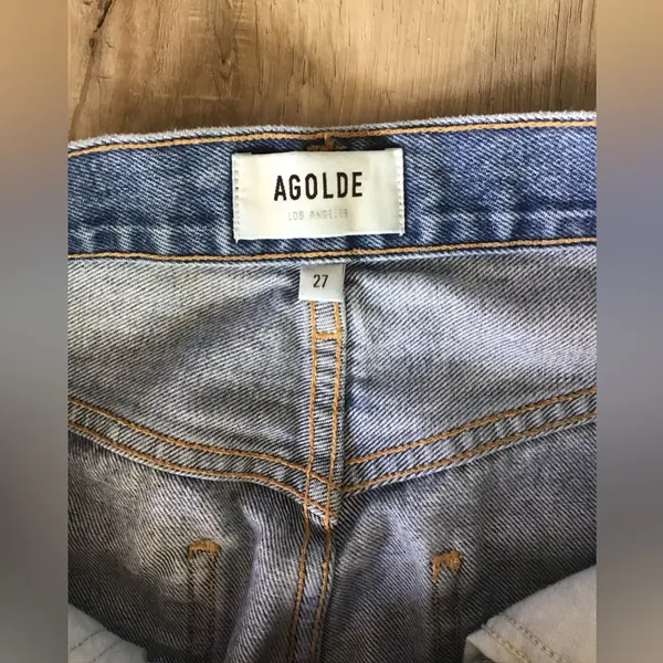 Agolde 90s Mid‎ Rise Loose Straight Fit Womens 27 Jeans Fall Out Denim A069C-811 - Image 3