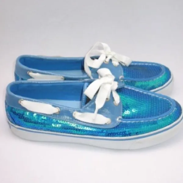 NWOB Sperry Topsider Blue Sequin Shoes - Image 5