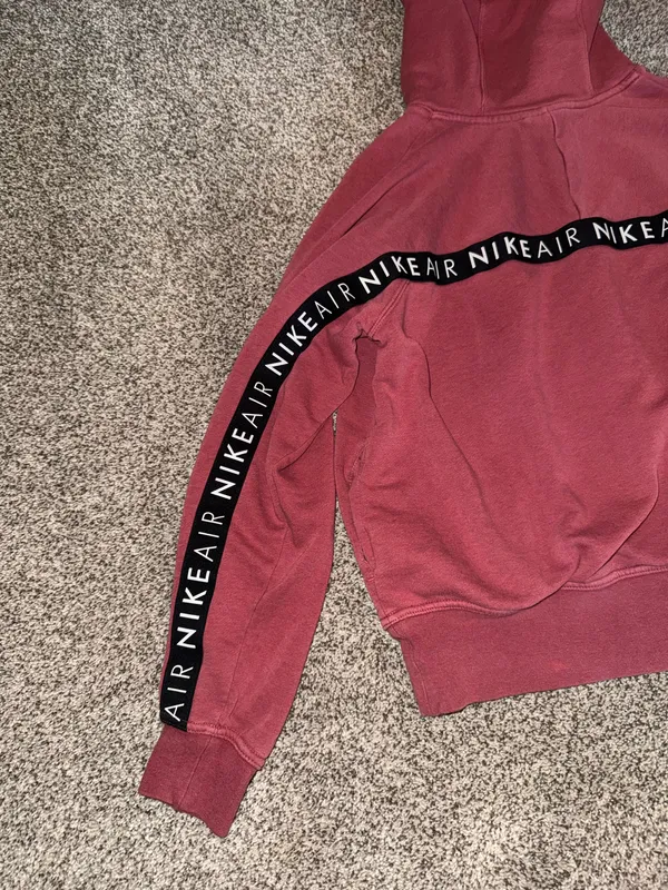 Niki By Niki Livas Air Sportswear Women's Pullover Hoodie with Logo Stripe Band in Maroon - Image 4