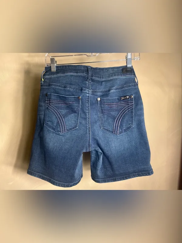 Seven7 Women’s Blue Denim Casual Stretch 5 Pocket Streetwear Bermuda Shorts|Sz:6 - Image 16