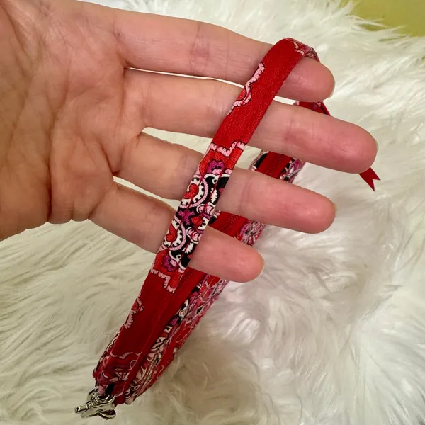 VTG Vera Bradley Red Wristlet Phone Case Wallet 7” Zip FRANKLY SCARLET - Image 4