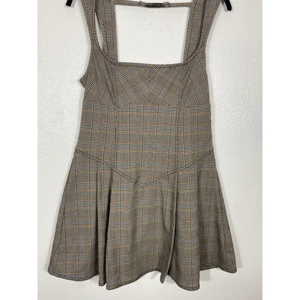 BDG Plaid Fit & Flare Mini Sleeveless Open Back Dress Size L - Image 13