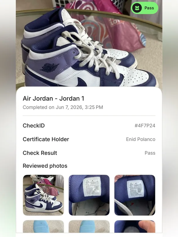 Nike Jordan 1 Mid Blueberry Youth Size 6.5 Women’s Size 8 - Image 7