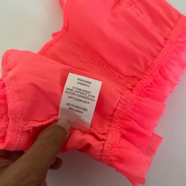 For Love & Lemons Women’s Ruffled Crop Top - Neon Coral - Image 7