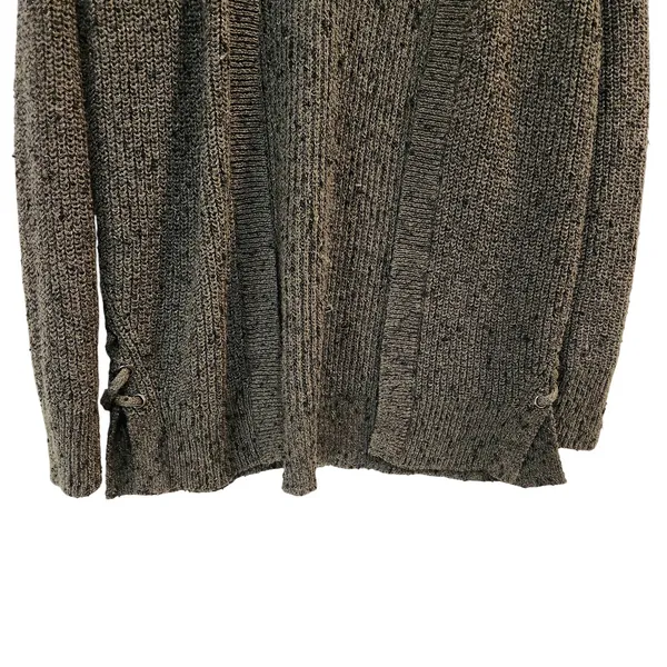 American Eagle Outfitters Dark Green Gray Knit Open Front Cardigan Sweater Small - Image 4