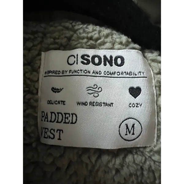 Ci Sono women's sage green padded crop vest gorpcore activewear Size medium - Image 6