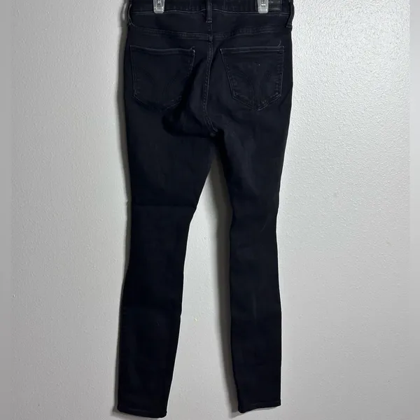 Hollister Women Black Denim Jeans High Rise‎ Super Skinny Ripped size 5R. - Image 5