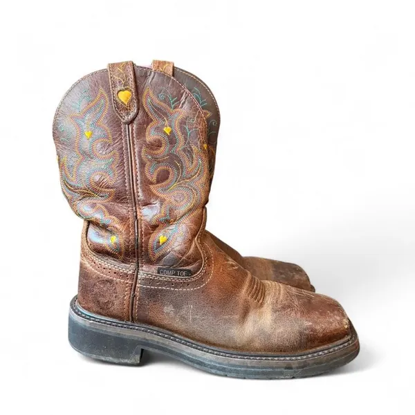 Justin Original Work boots Women’s 7B WKL4664 CompToe Western EH Rated Leather - Image 2