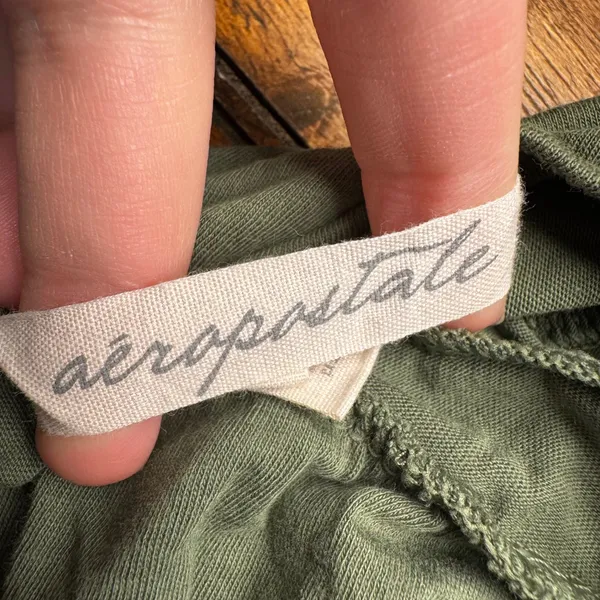 Aeropostale Womens Olive Green Floral Halter Empire Waist‎ Cotton Mini Dress M - Image 4