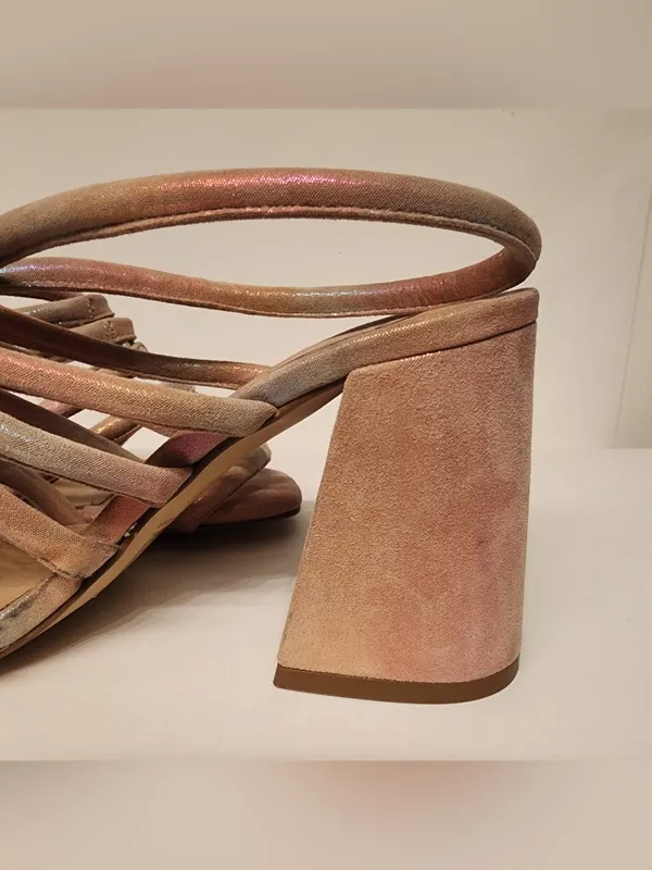 FREE PEOPLE COLETTE CINCHED HEEL RAINBOW METALLIC Size 6.5 - Image 14