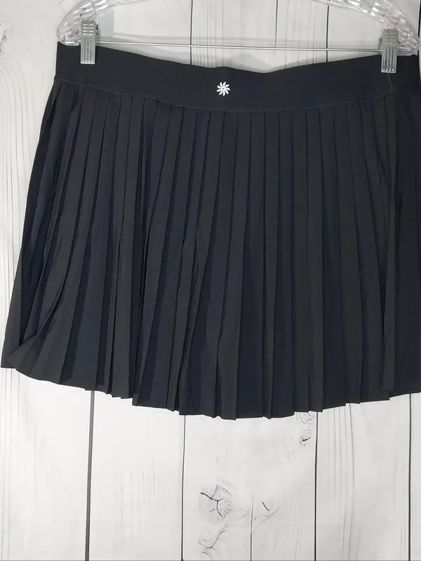 Athleta Match Point Black Pleated Activewear Tennis Sporty Mini Skirt/Skort - Image 3