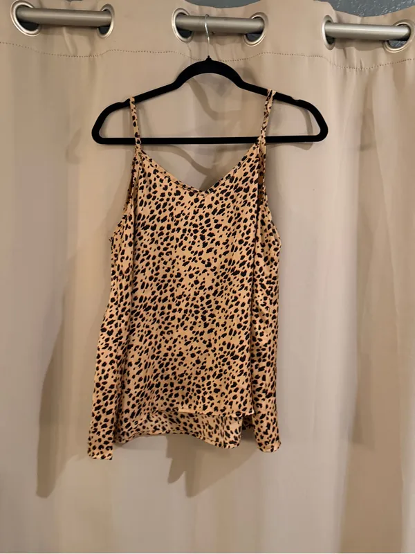 Entro Leopard Print Top  - Tan  with Black Spots - Image 2