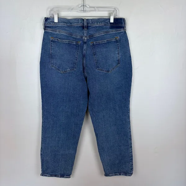 Abercrombie & Fitch The Ankle Straight Jeans Medium Wash‎ Ultra High Rise 32/14S - Image 6