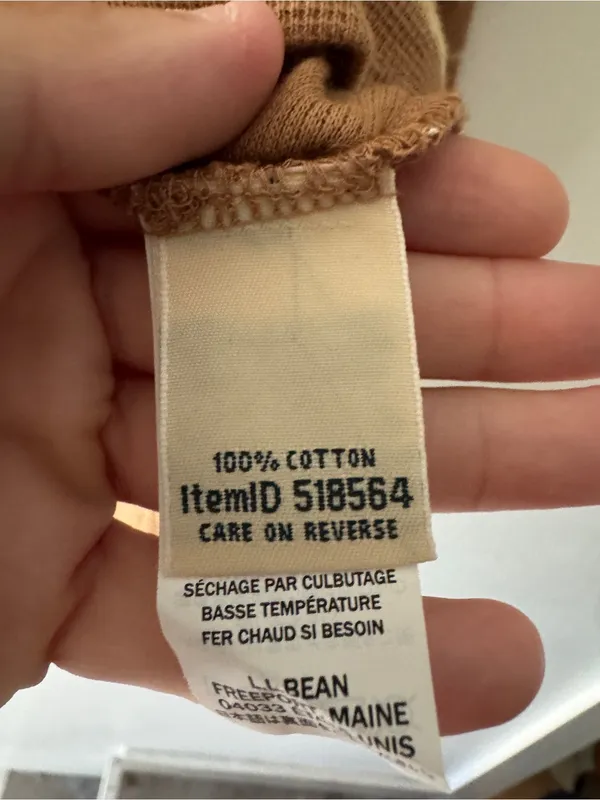 L.L. Bean Brown Stripe Henley Waffle Long Sleeve Top‎ - Image 7