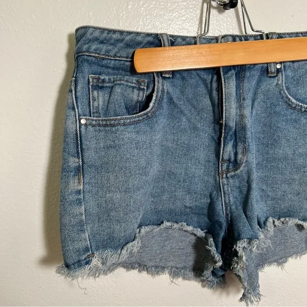 Pacsun Women's Size 29 High Rise Festival Short Medium Wash Cut Off Denim Cotton - Image 2