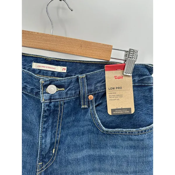 Levi's Womens 29 NWT Low Pro Straight Denim‎ Jeans Loose Distressed Fit Baggy - Image 6