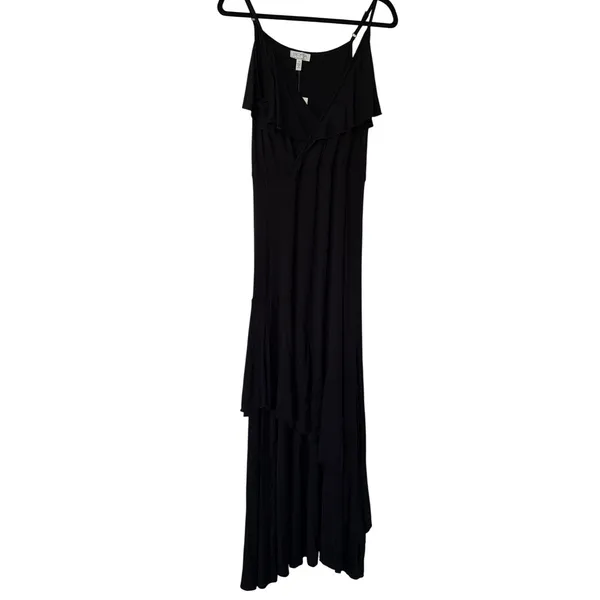 Sofia Jeans by Sofia‎ Vergara Black Ruffle Maxi Dress V-Neck Strap M NEW - Image 3