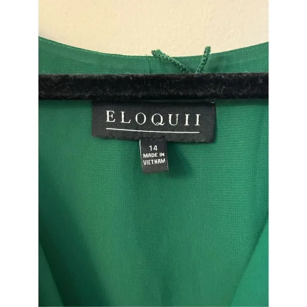 Eloquii Green Flutter Sleeve Midi Occasion Dress 14 - Image 2