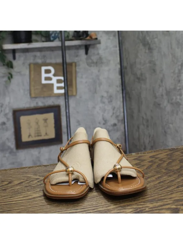 NWT Tommy Hilfiger Womens Taras Strappy Flats Sandals Medium Natural Brown 7.5M - Image 8