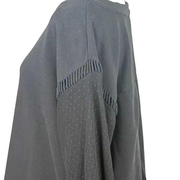Anthropologie Black Tulle Sweatshirt Sheer Swiss Dot Ruffle Lace Oversized MED - Image 9