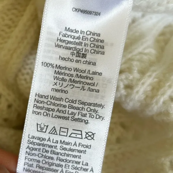 NWT‎ Madewell Ivory Pointelle-Stitch Mockneck Sweater Size XXS - Image 7