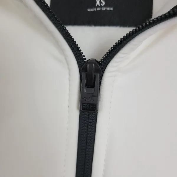 Hollister Full Zip‎ Hoodie Womens X-Small Black White Spell Out Sleeves Sporty - Image 5