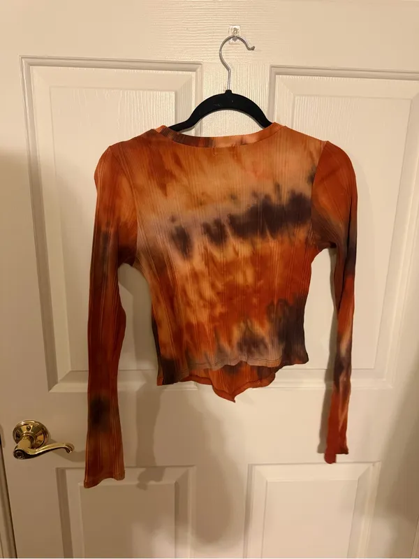 Buckle Rust & Black Tie-Dye Ribbed Long Sleeve Top - Image 3