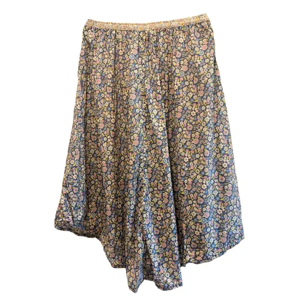 American Eagle Multicolor Floral Boho A-Line Midi Skirt Elastic Drawstring XL - Image 4