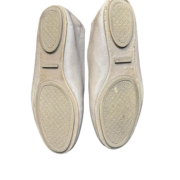 Tory Burch Shoes Womens Size 6 Beige‎ Leather Logo Ballet Flats Casual Comfort - Image 7